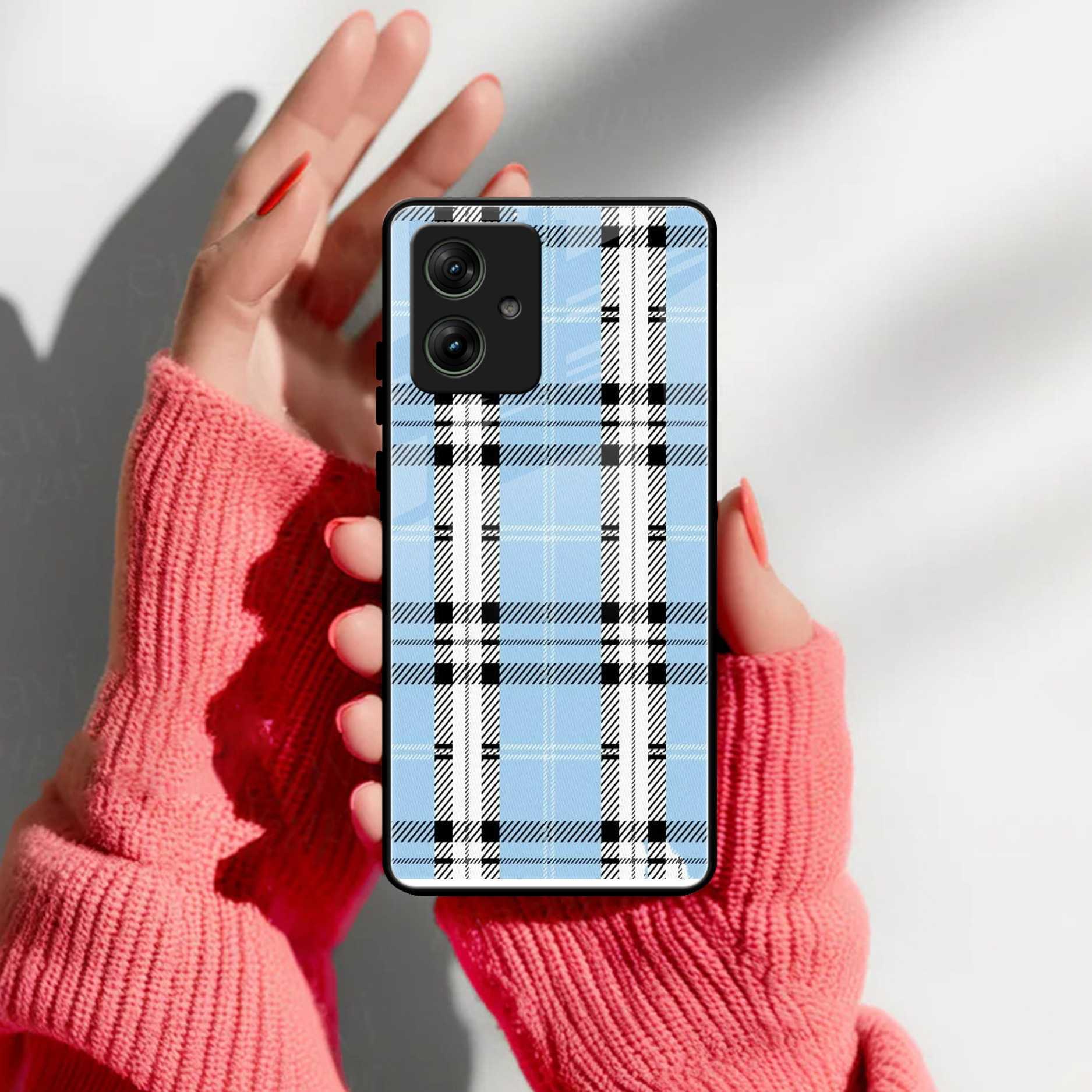 Check Glass Phone Case Cover For Motorola