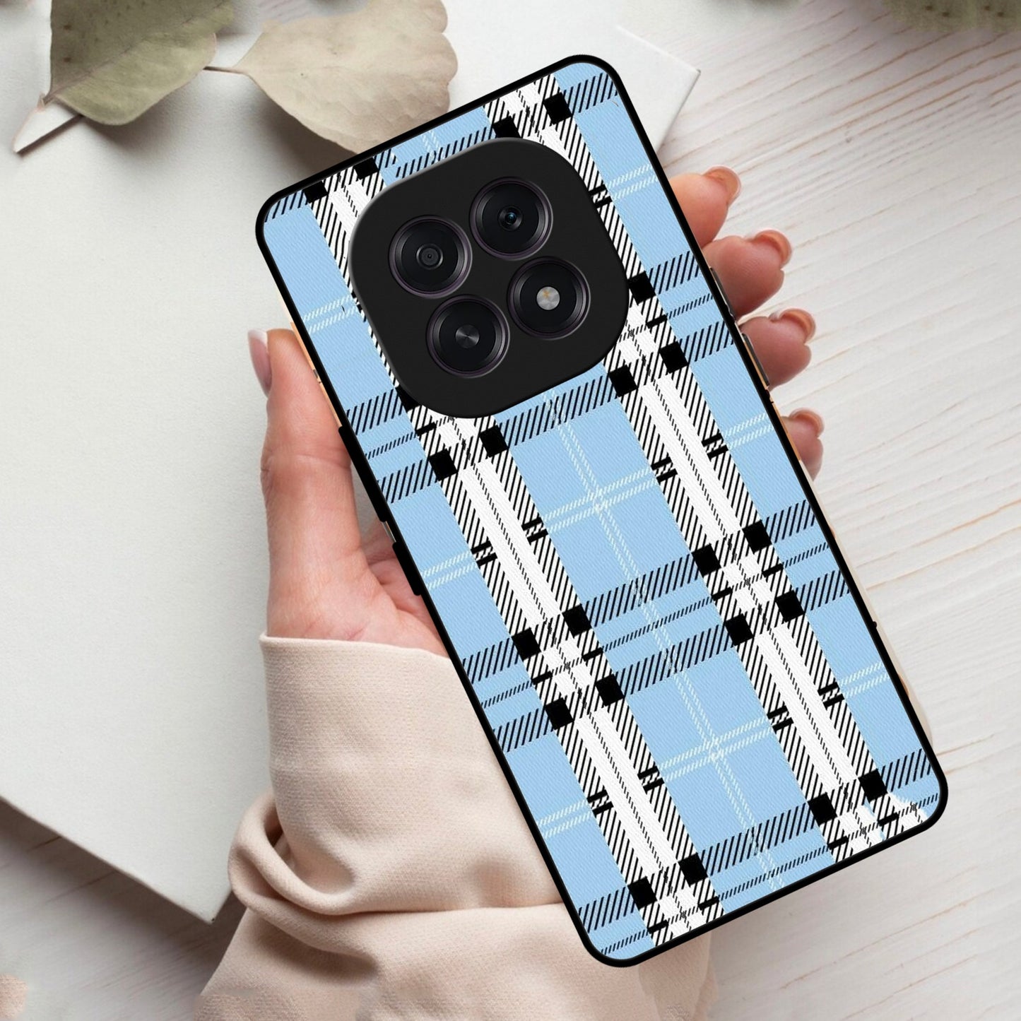 Check Glass Phone Case And Cover For Oppo