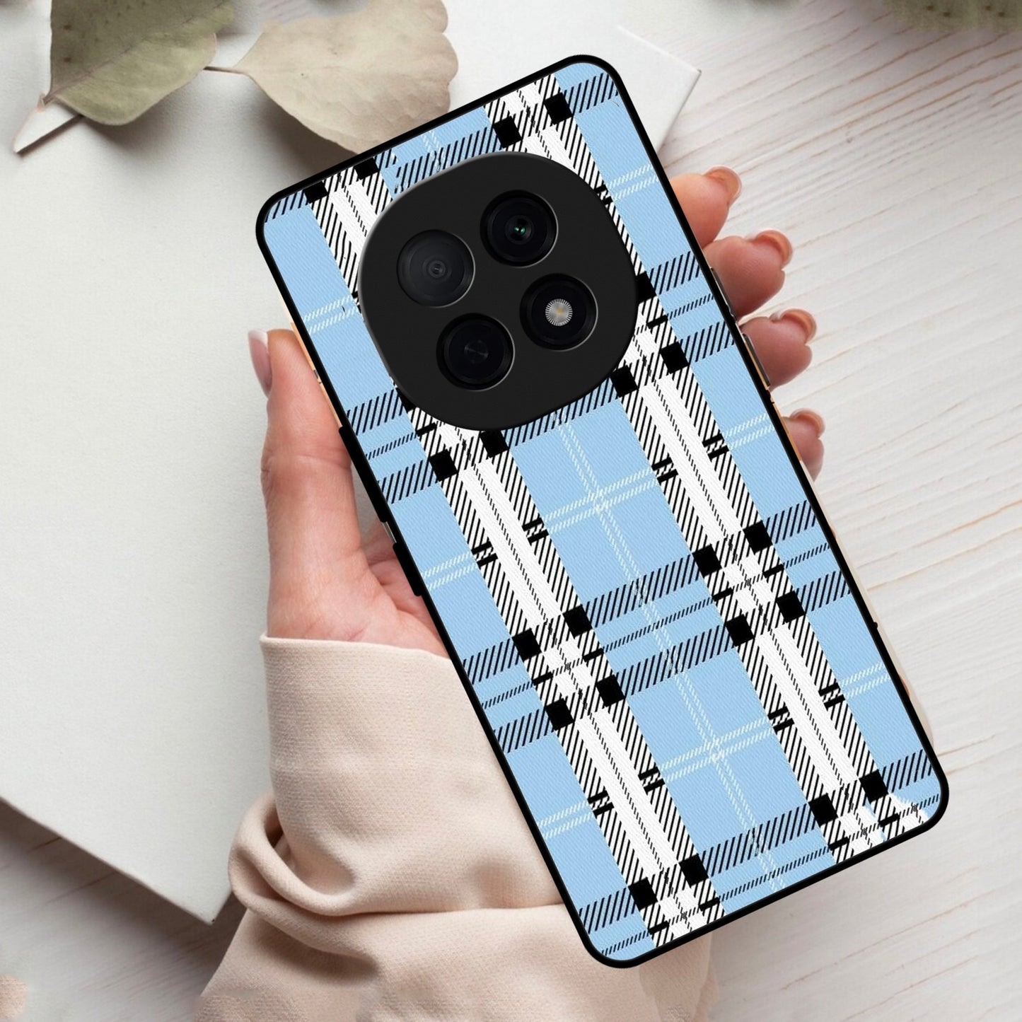 Check Glass Phone Case And Cover For Oppo