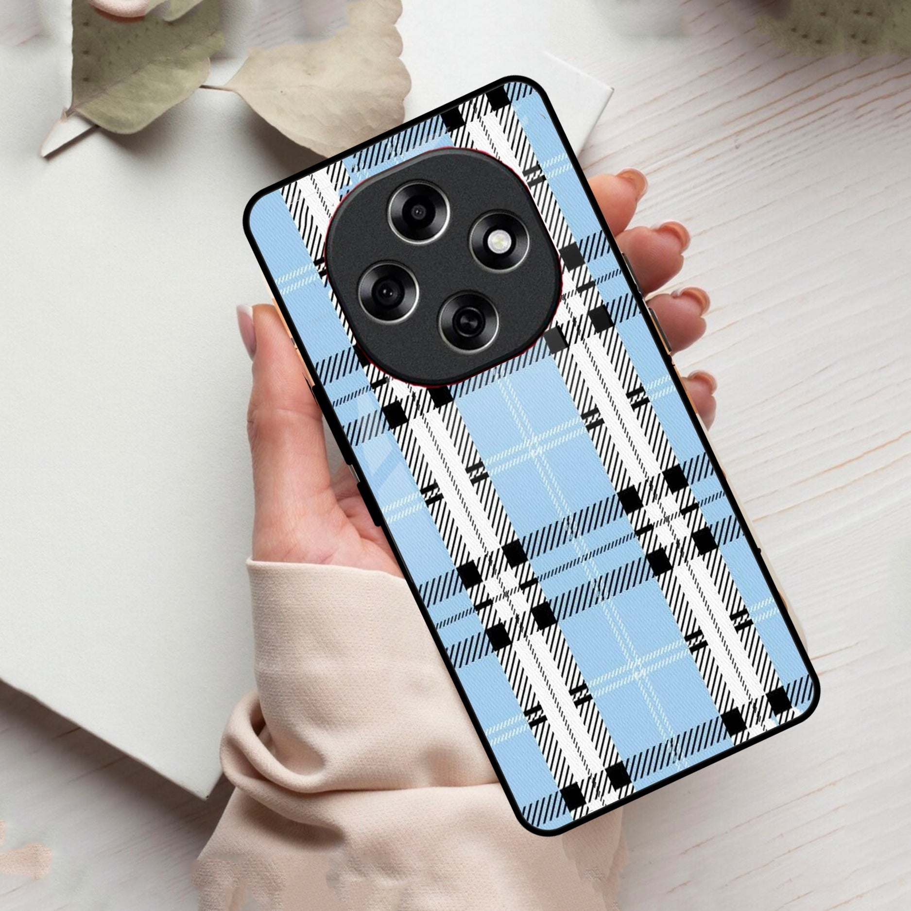 Check Glass Phone Case And Cover For Oppo