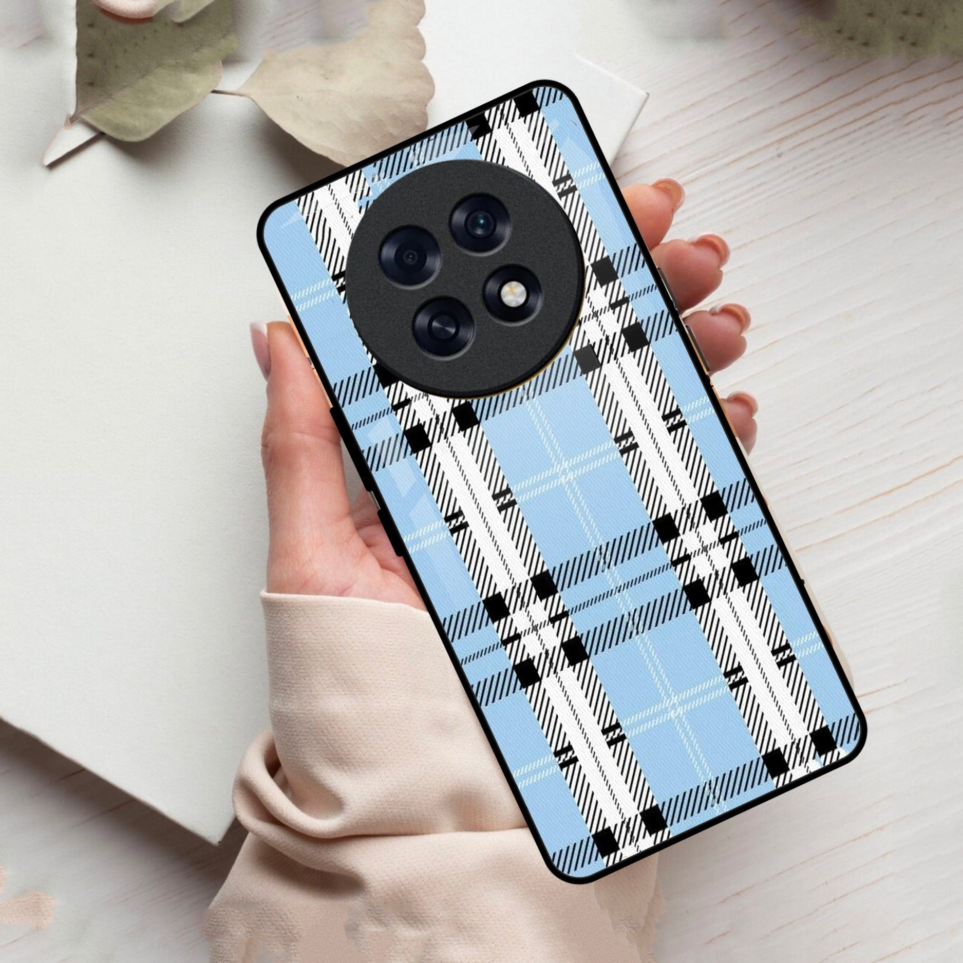 Check Glass Phone Case And Cover For Oppo