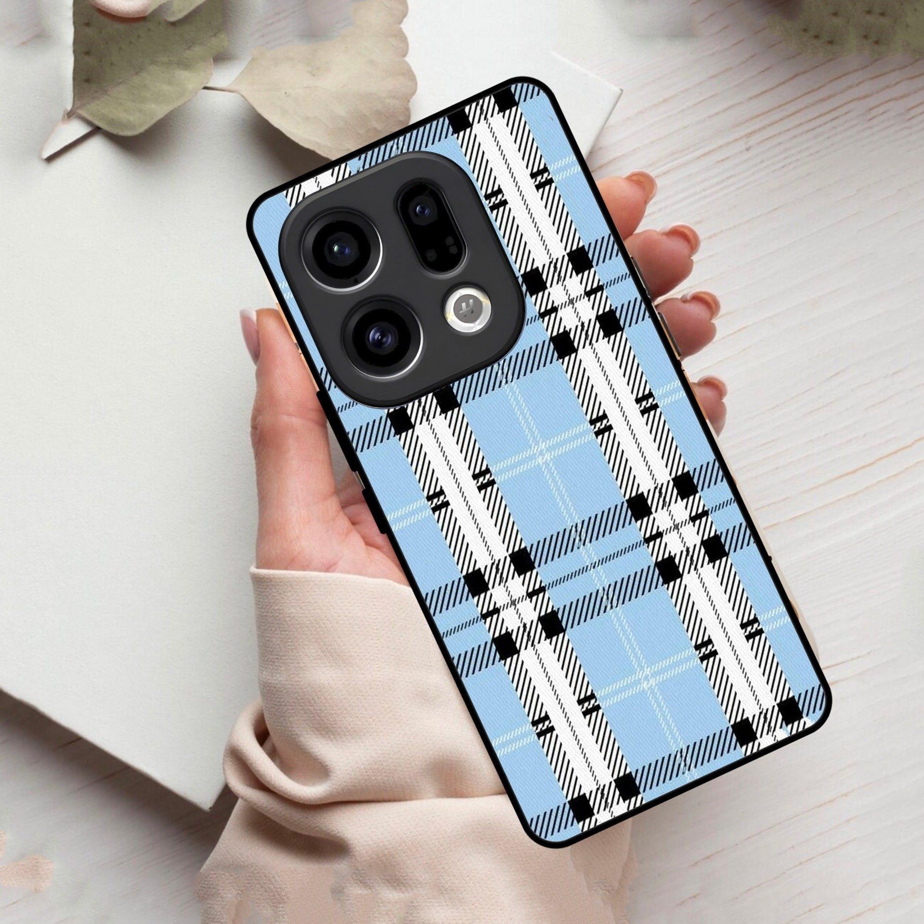 Check Glass Phone Case And Cover For Oppo