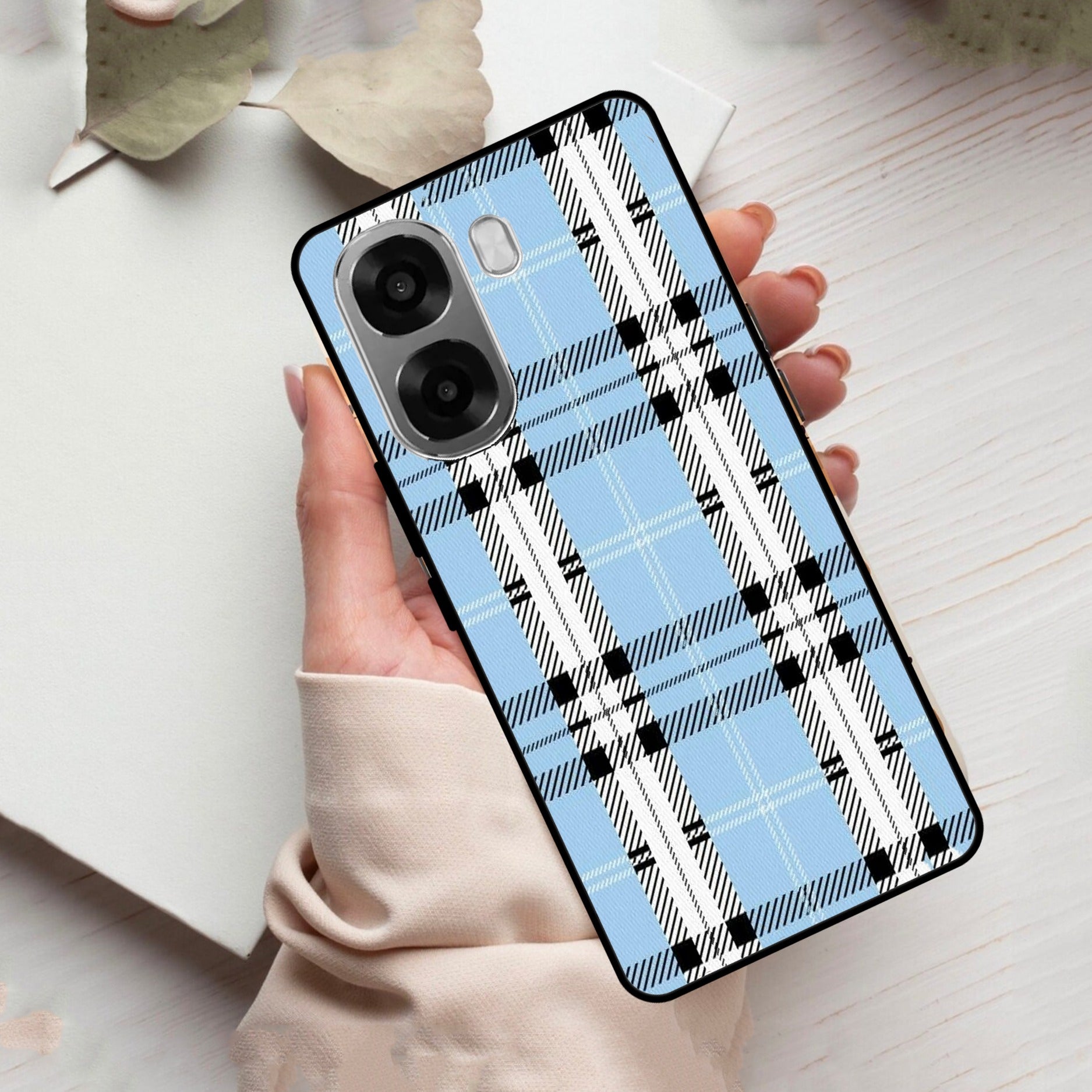 Check Glass Phone Case And Cover For Oppo