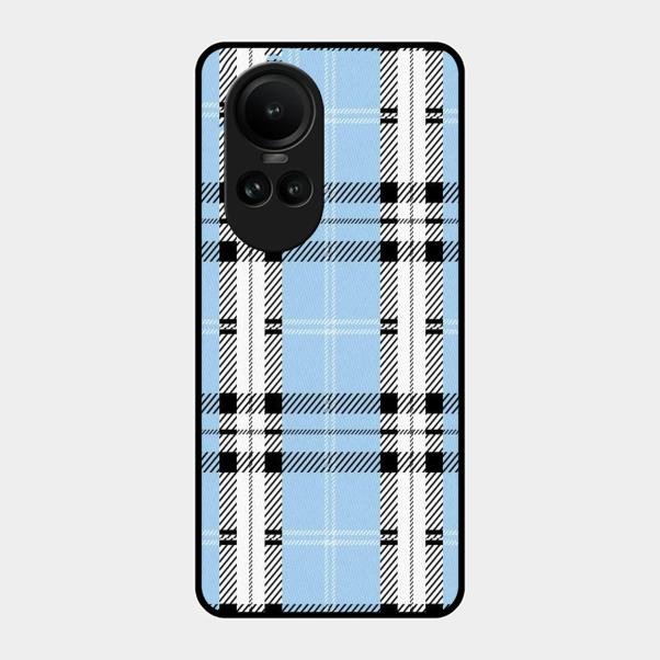 Check Glass Phone Case And Cover For Oppo Reno 10 5G