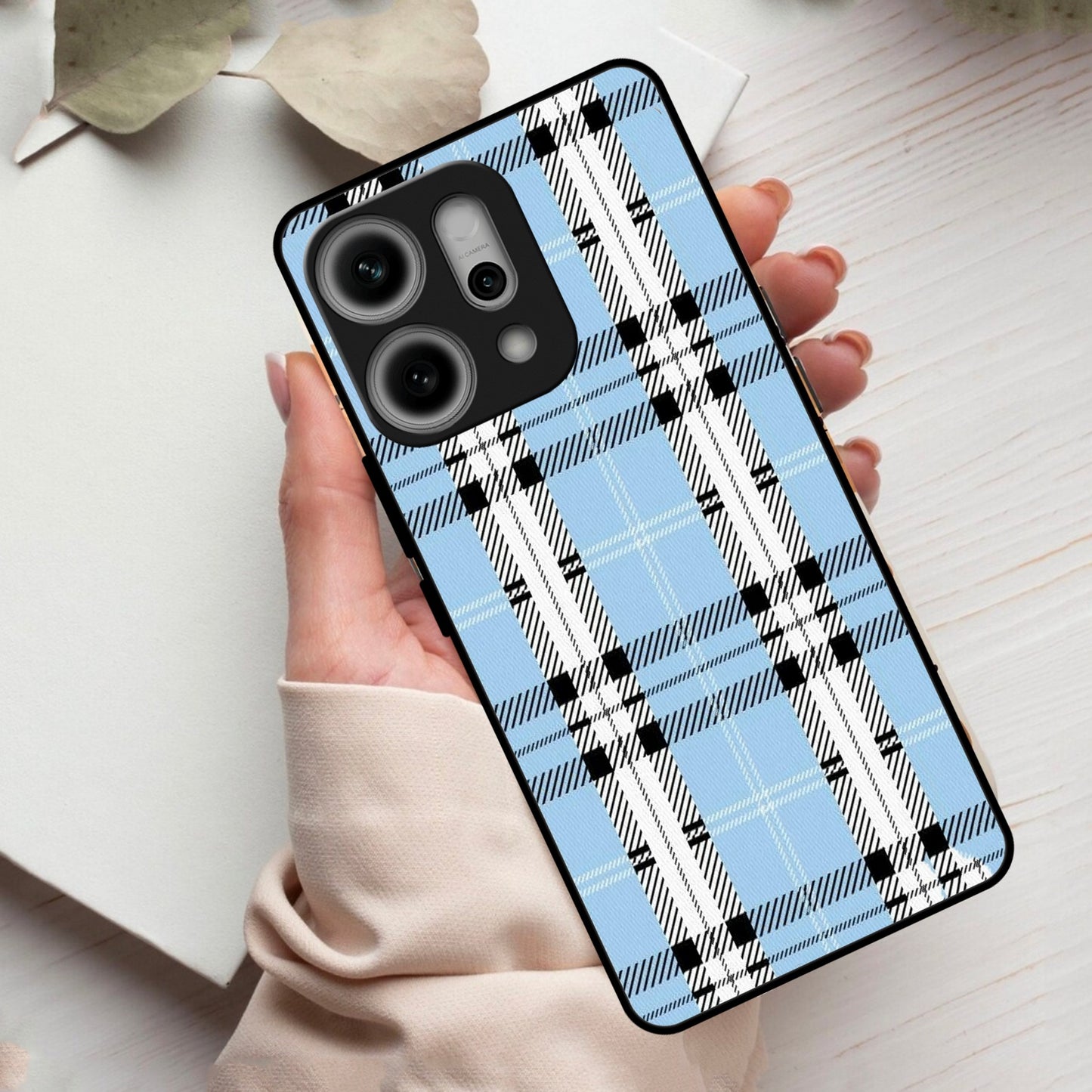 Check Glass Phone Case And Cover For Oppo