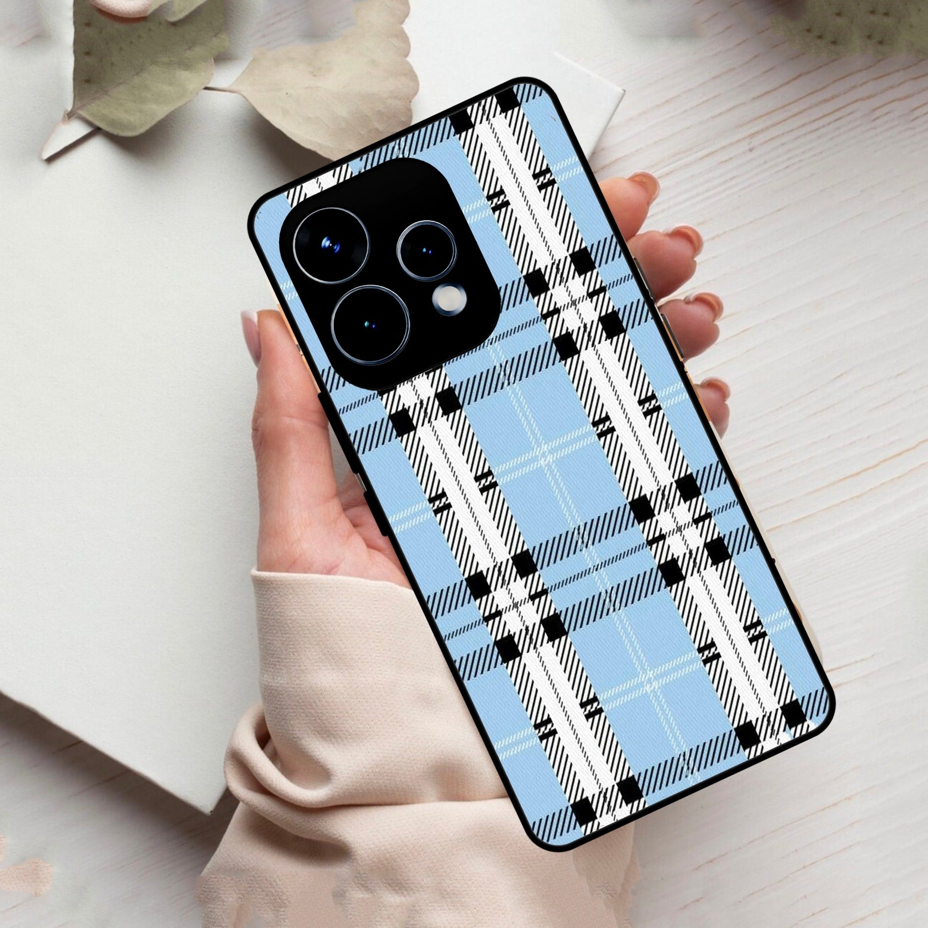 Check Glass Phone Case And Cover For Oppo