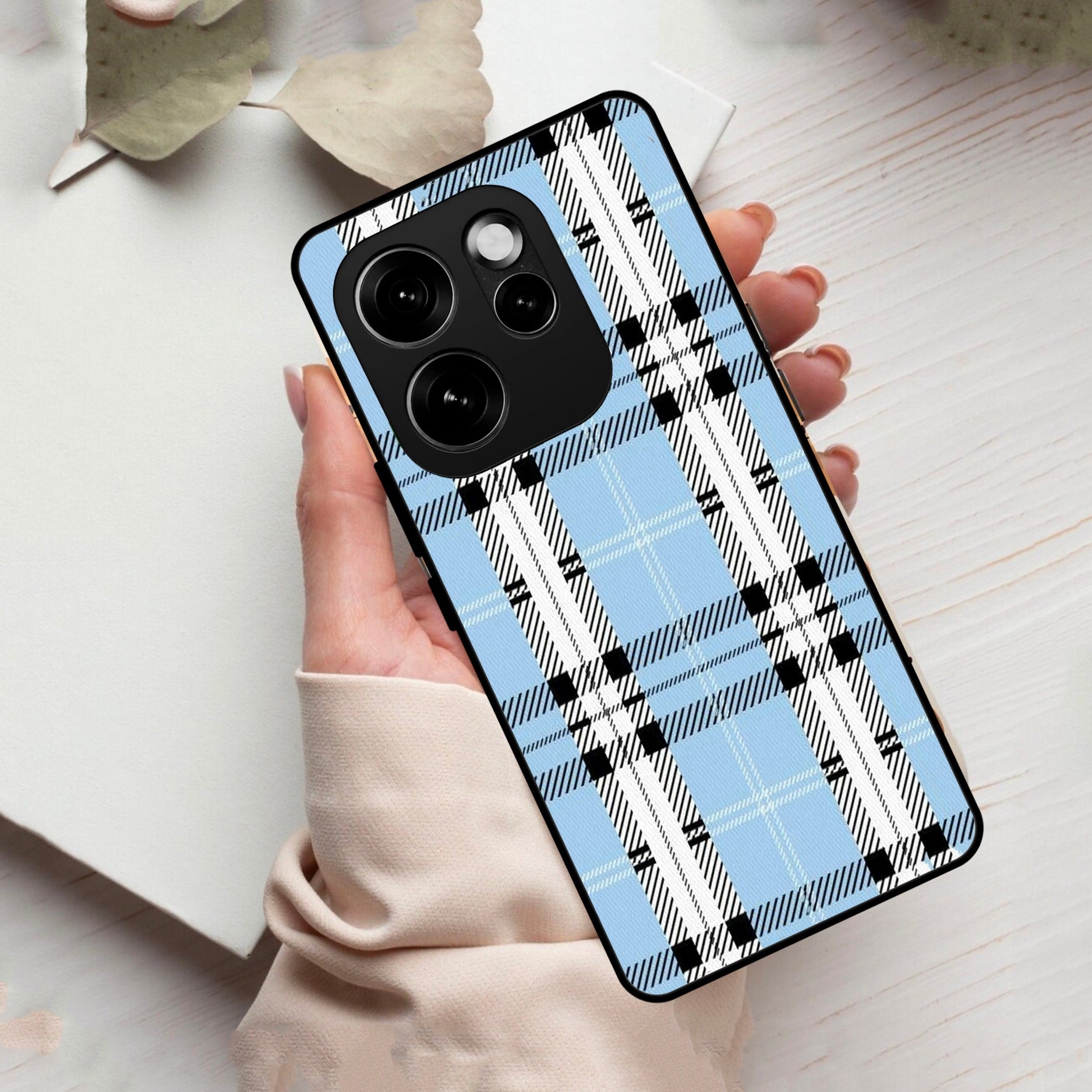 Check Glass Phone Case And Cover For Oppo