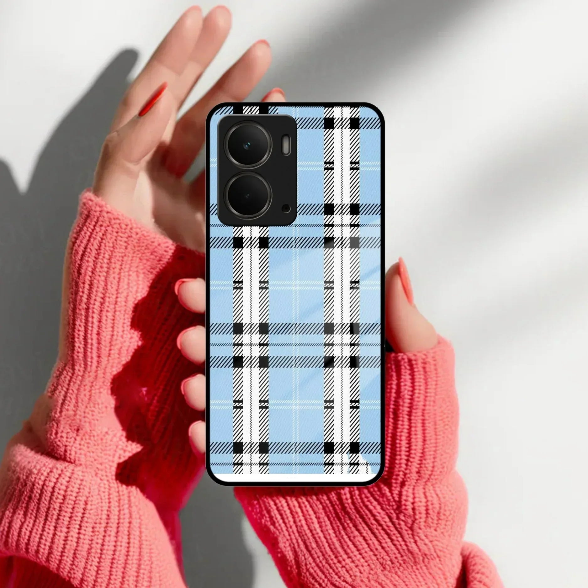 Check Glass Phone Case And Cover For Realme/Narzo - ShopOnCliQ