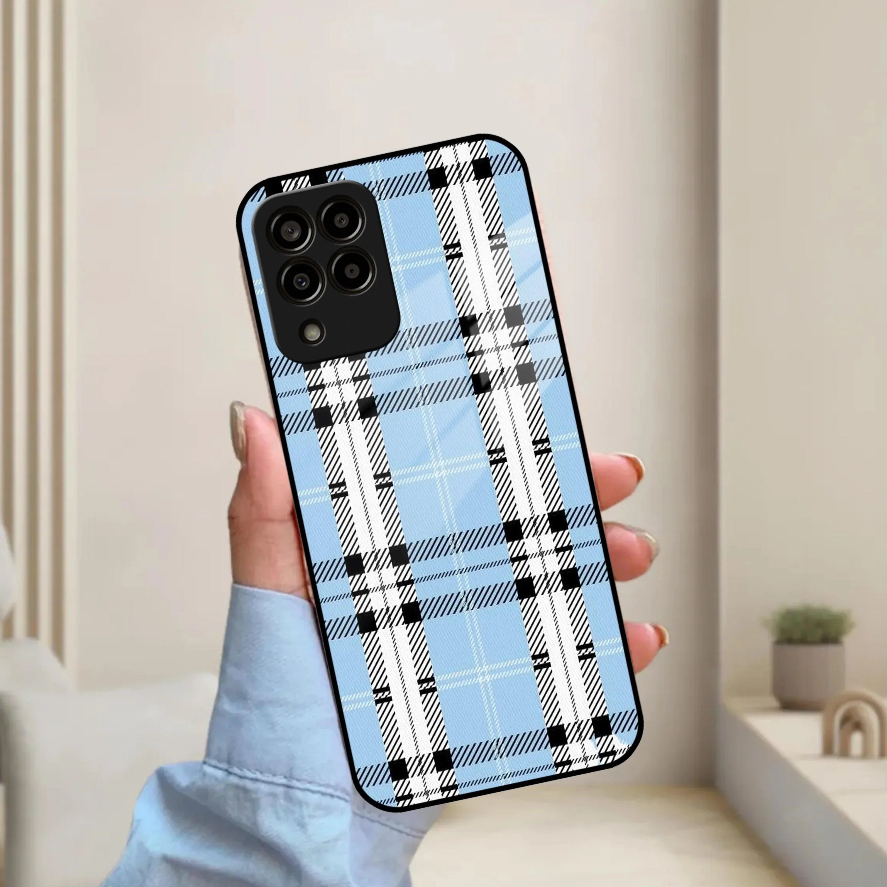 Check Glass Phone Case And Cover For Samsung - ShopOnCliQ