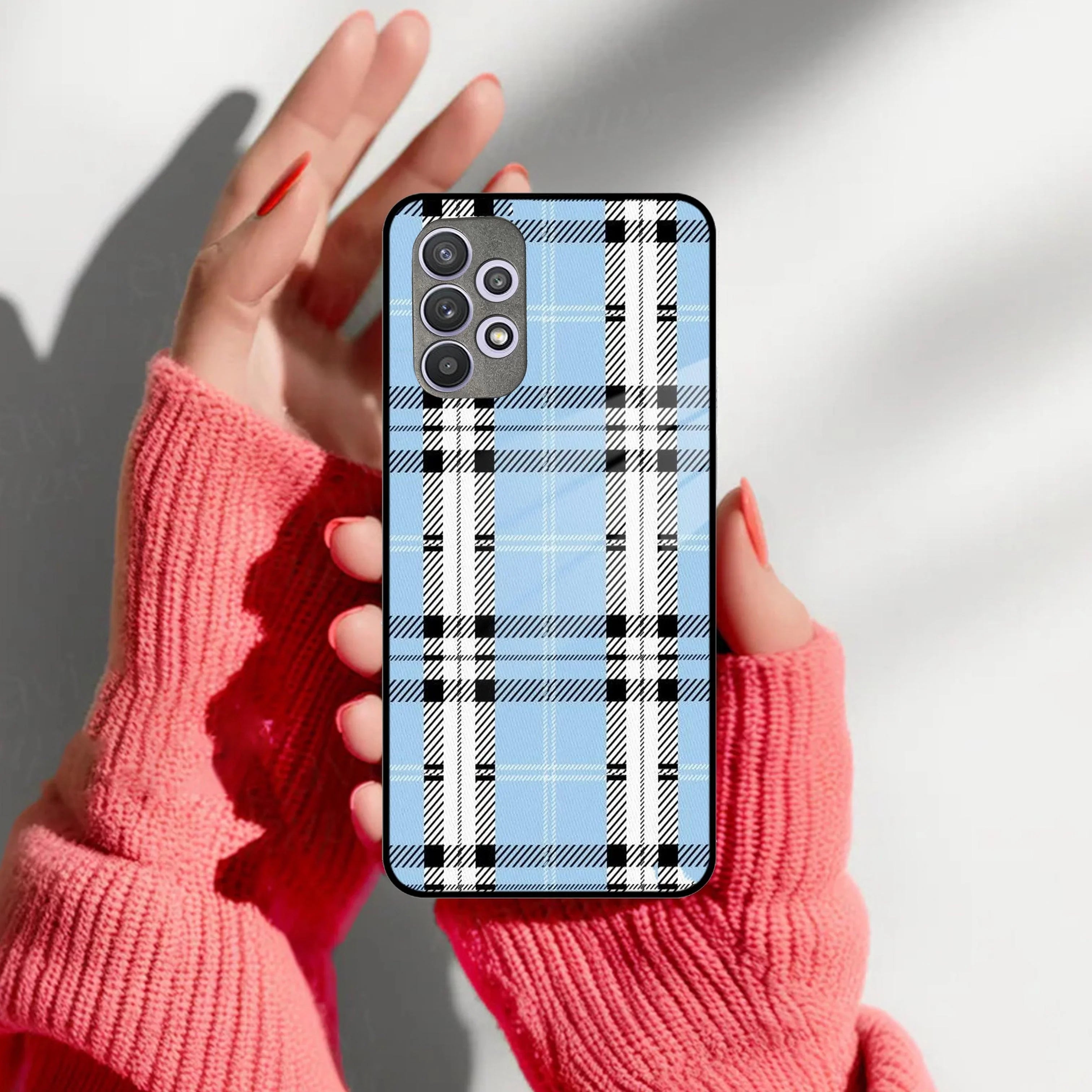Check Glass Phone Case And Cover For Samsung - ShopOnCliQ