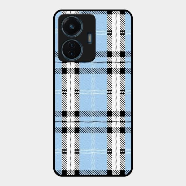 Check Glass Phone Case And Cover For Vivo T1 44W 4G