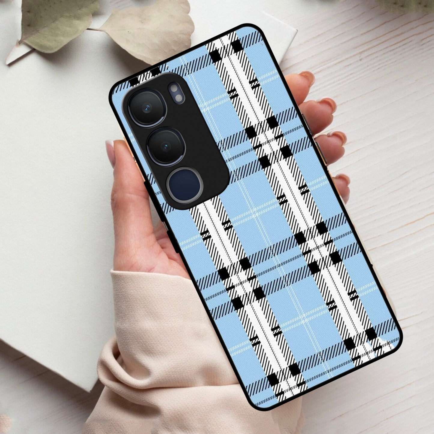 Check Glass Phone Case And Cover For Vivo