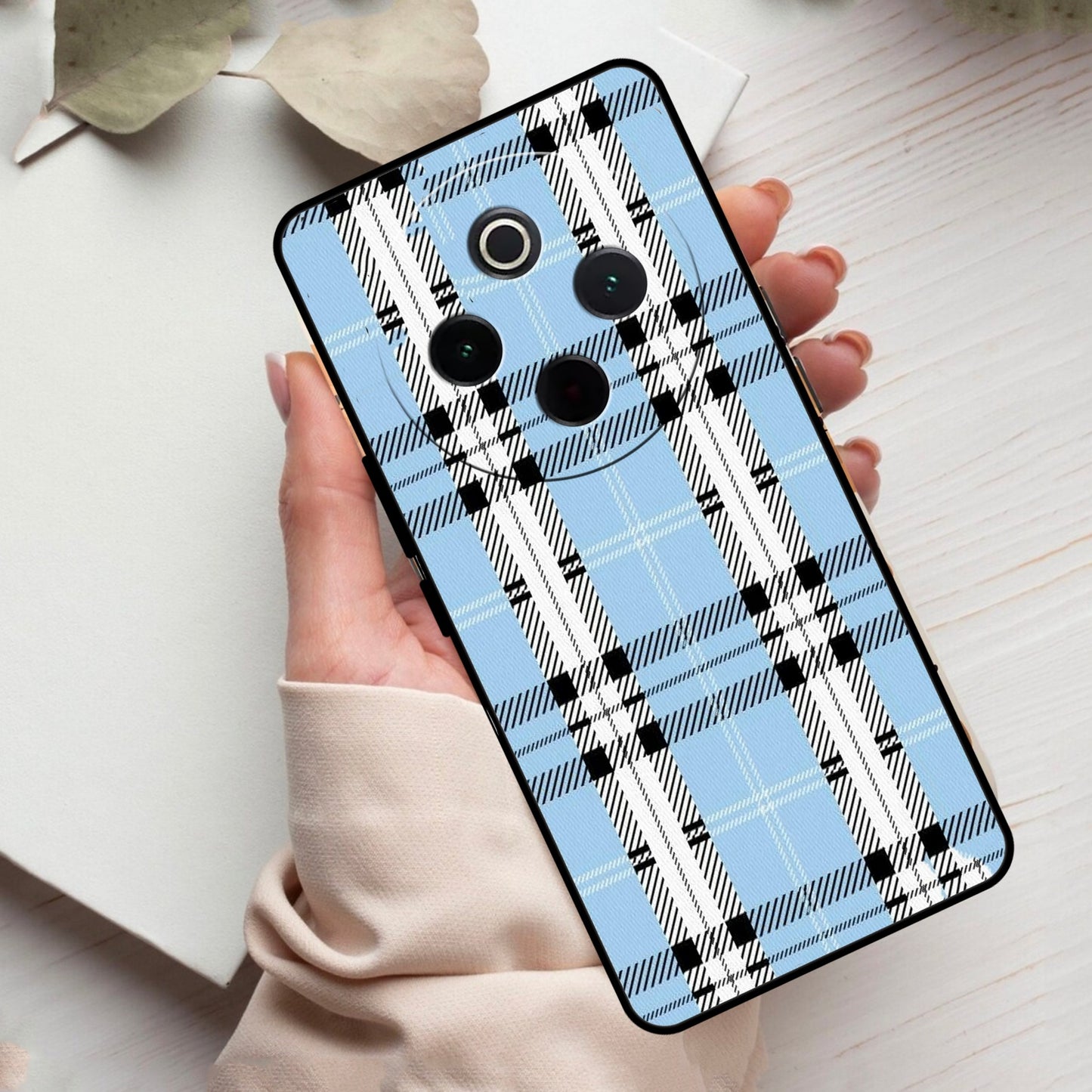 Check Glass Phone Case And Cover For Vivo
