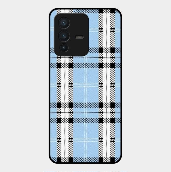 Check Glass Phone Case And Cover For Vivo V23 5G