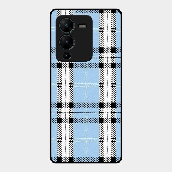 Check Glass Phone Case And Cover For Vivo V25 Pro 5G