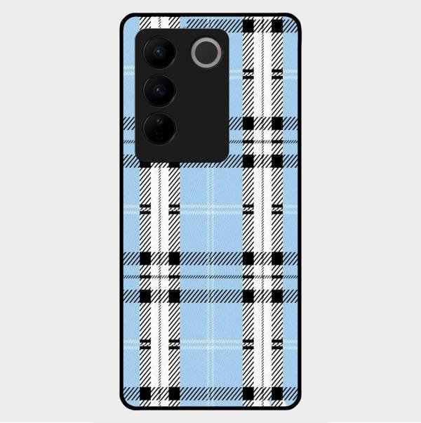 Check Glass Phone Case And Cover For Vivo V27 5G