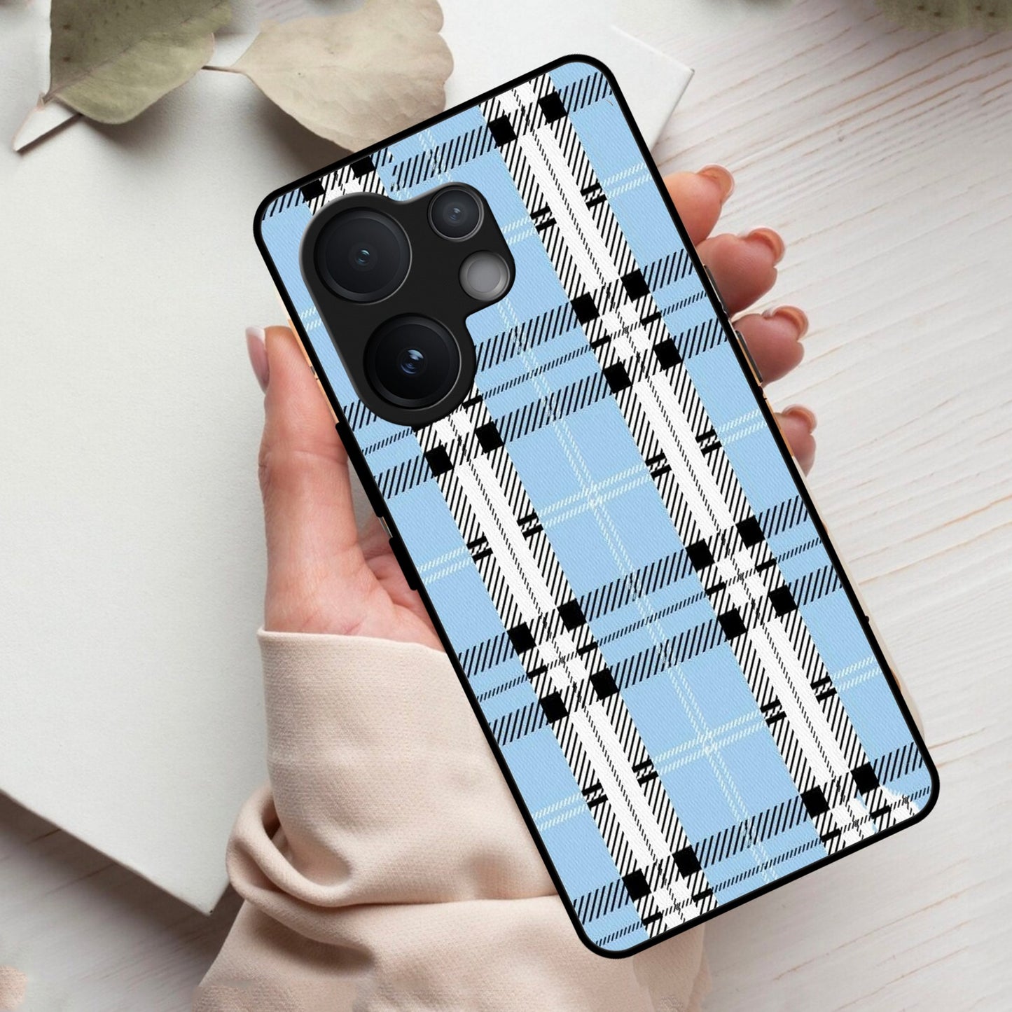 Check Glass Phone Case And Cover For Vivo