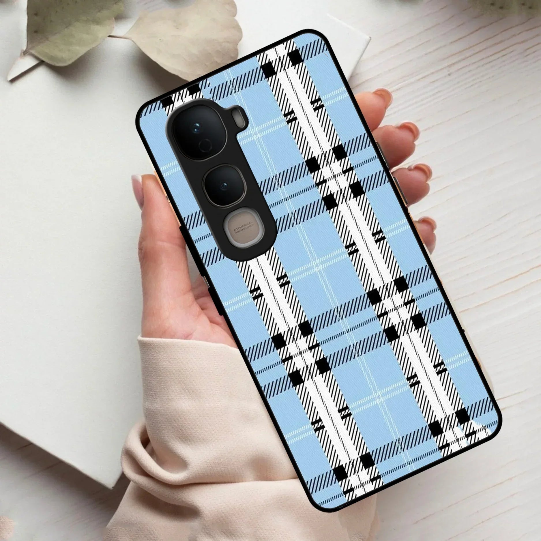 Check Glass Phone Case And Cover For Vivo - ShopOnCliQ