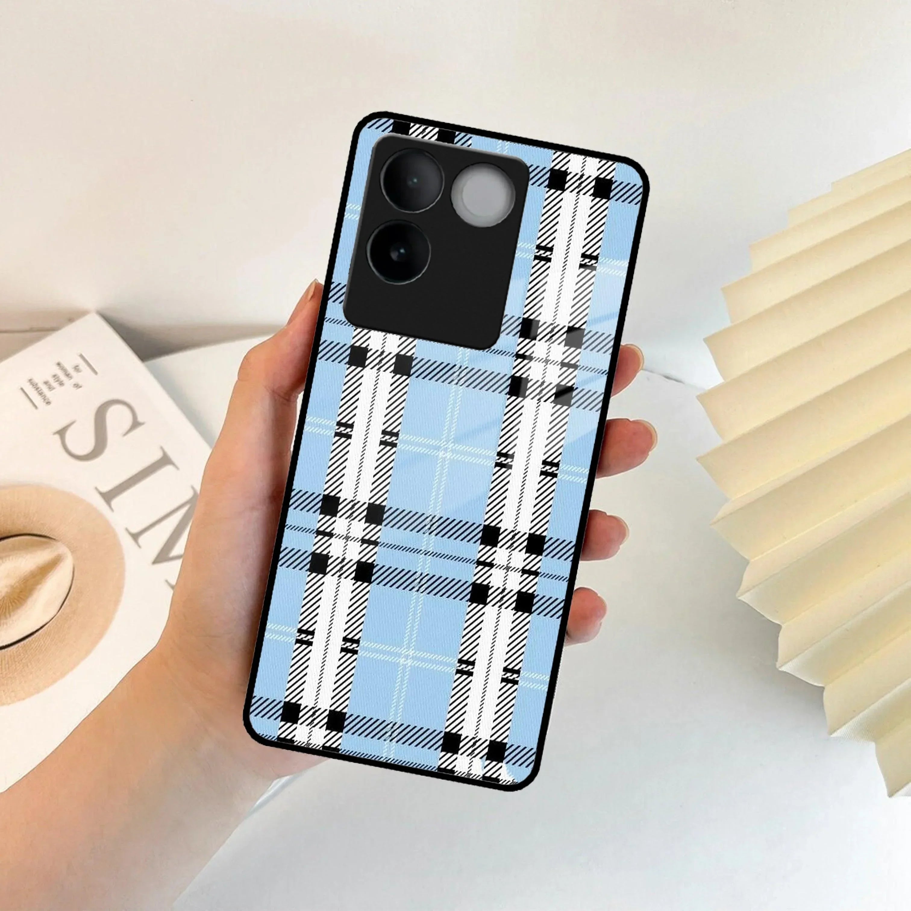 Check Glass Phone Case And Cover For Vivo - ShopOnCliQ