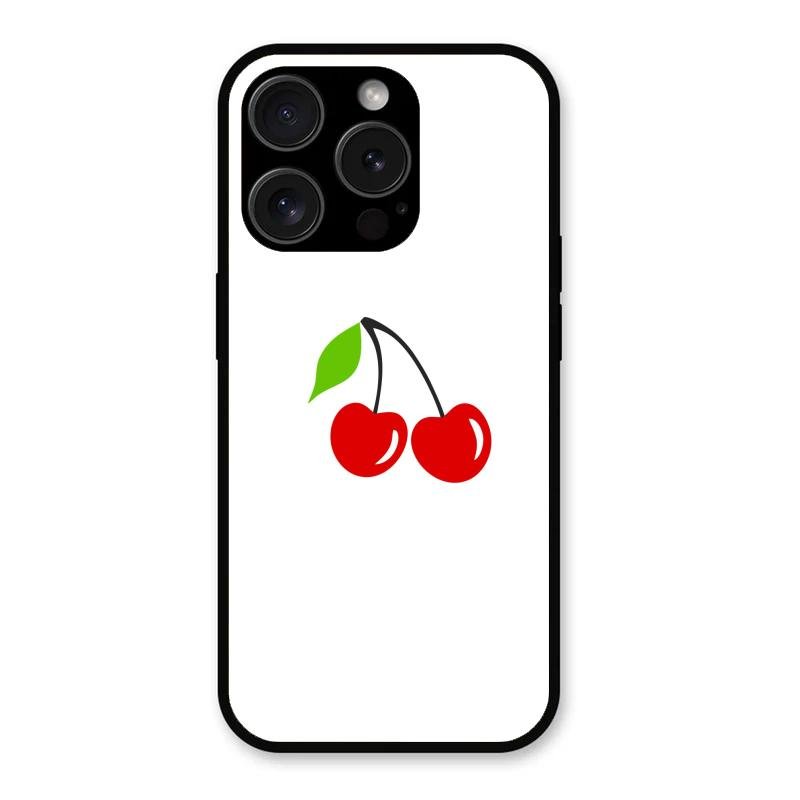 Cherry Glass Case Cover For iPhone 15 Pro Max