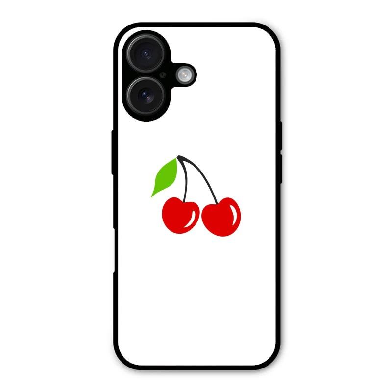 Cherry Glass Case Cover For iPhone 16 Plus