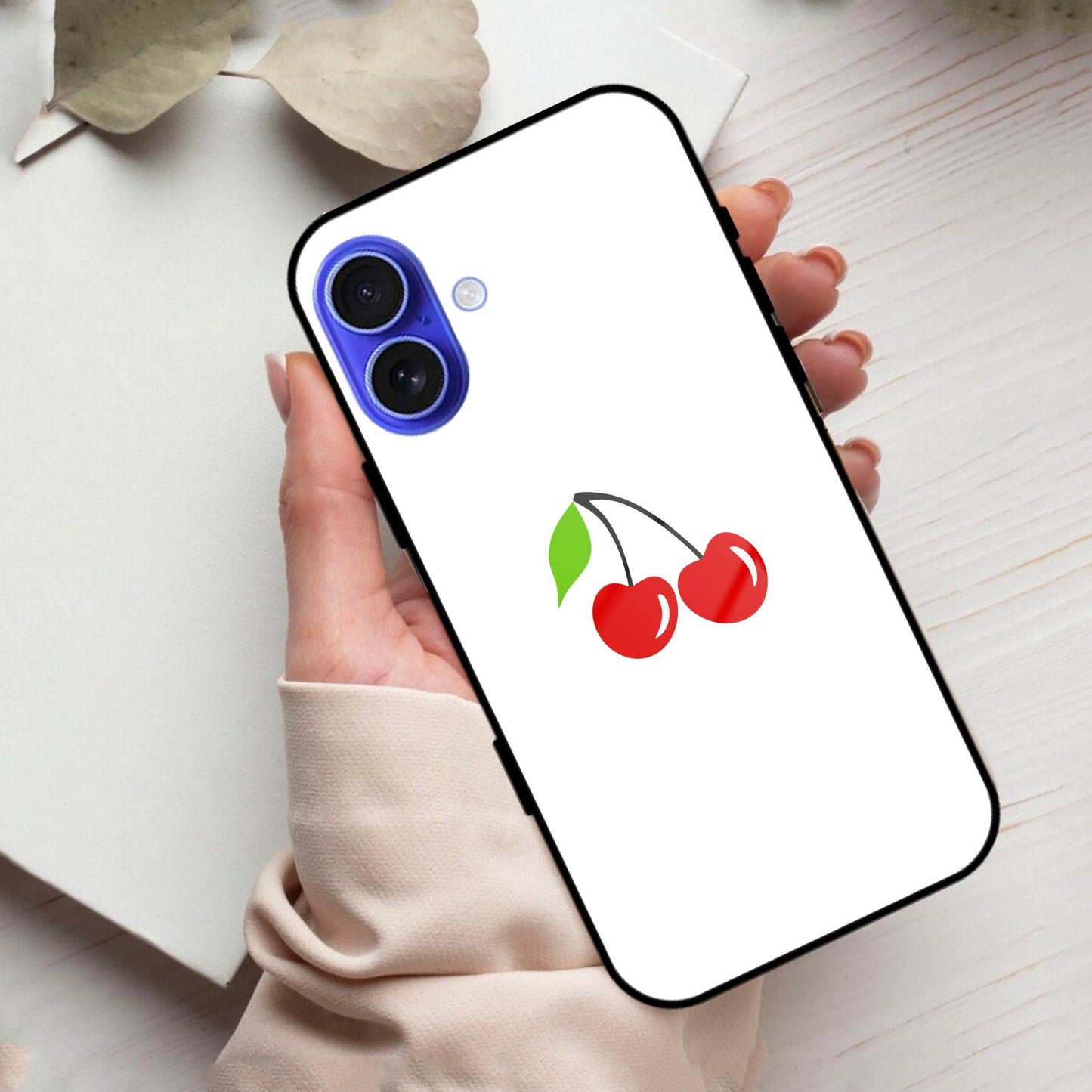 Cherry Glass Case Cover For iPhone