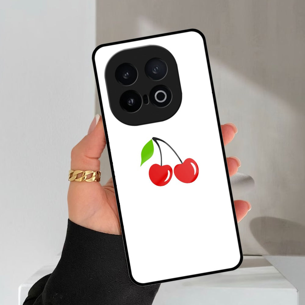 Cherry Glass Case Cover For iQOO