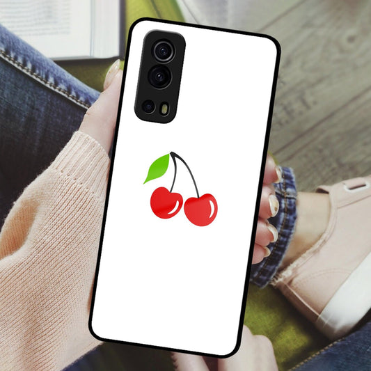 Cherry Glass Case Cover For Vivo