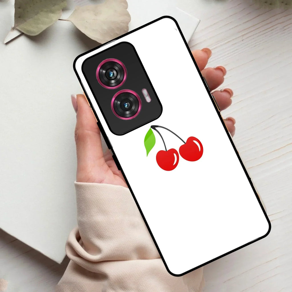 Cherry Glass Case Cover For Motorola - ShopOnCliQ
