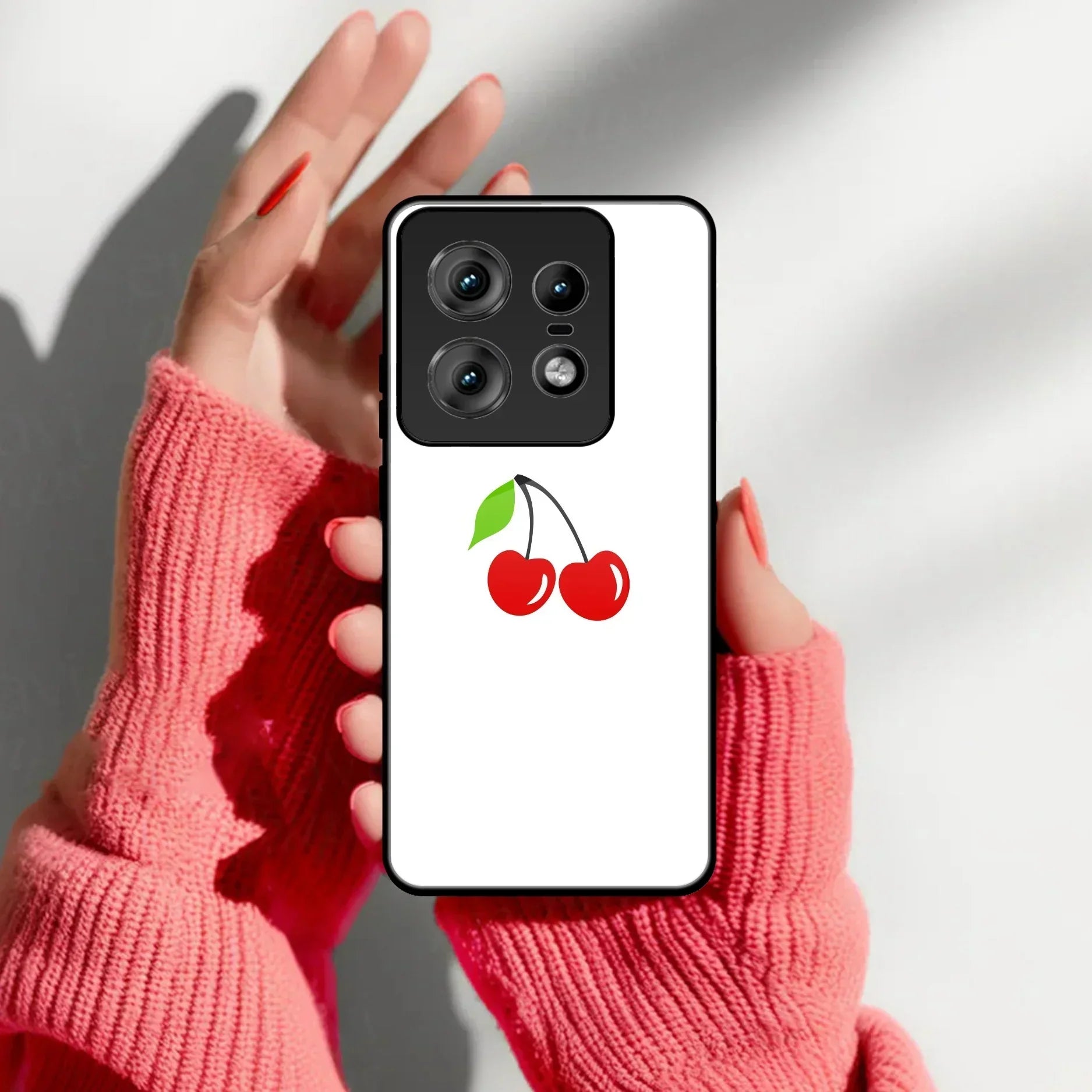 Cherry Glass Case Cover For Motorola - ShopOnCliQ
