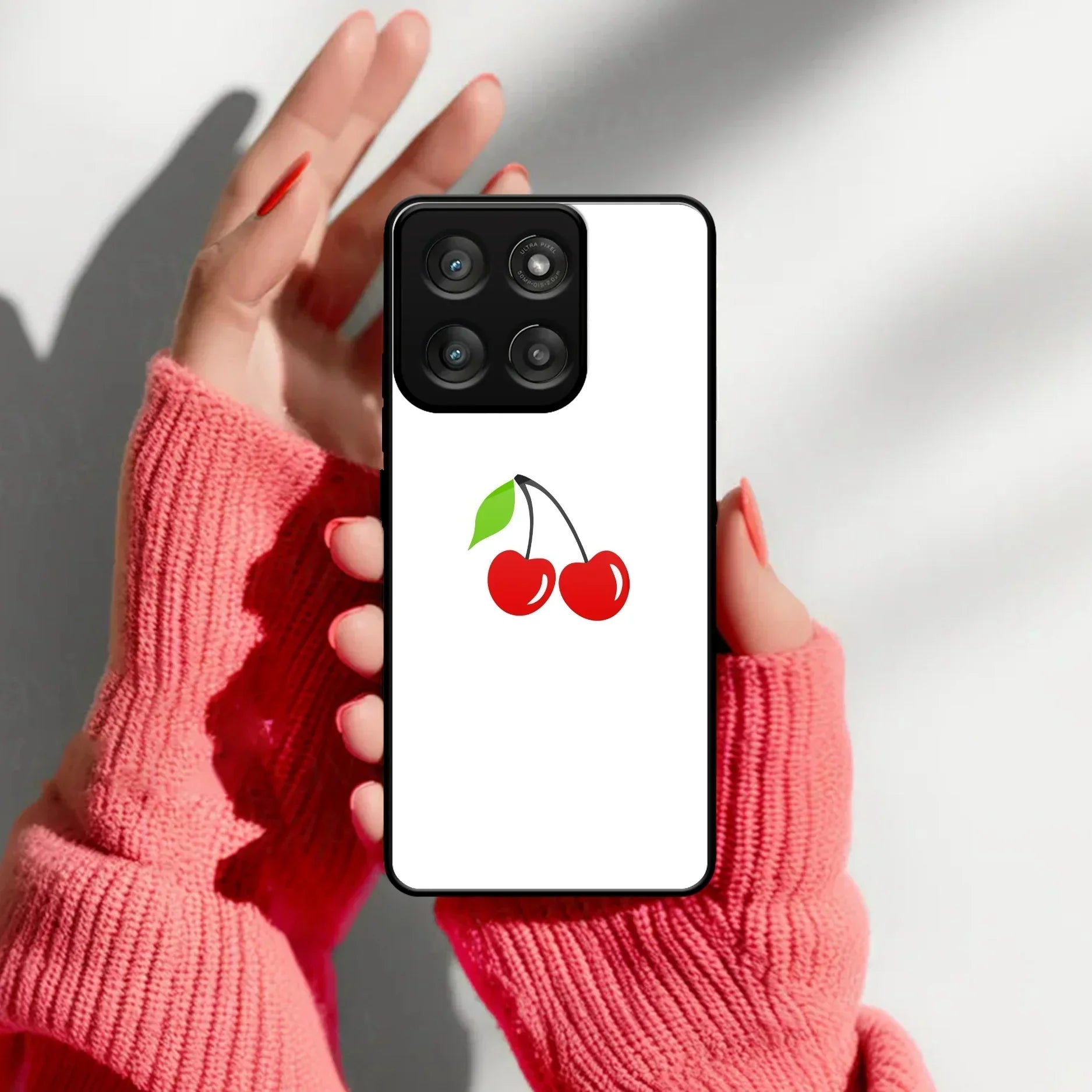 Cherry Glass Case Cover For Motorola - ShopOnCliQ