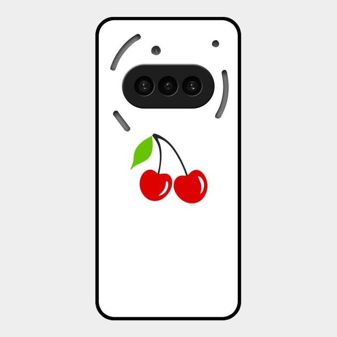 Cherry Glass Case Cover For Nothing Phone 3A 5G