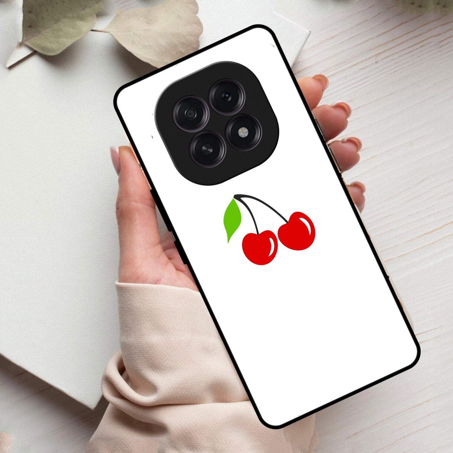 Cherry Glass Case Cover For Oppo