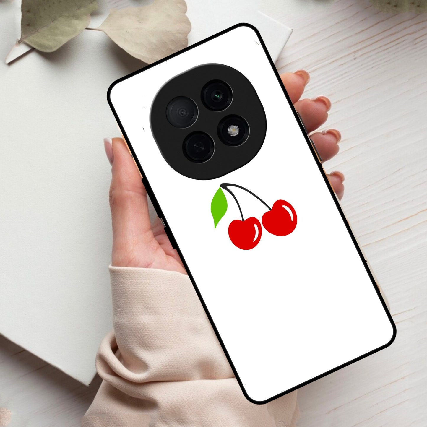 Cherry Glass Case Cover For Oppo