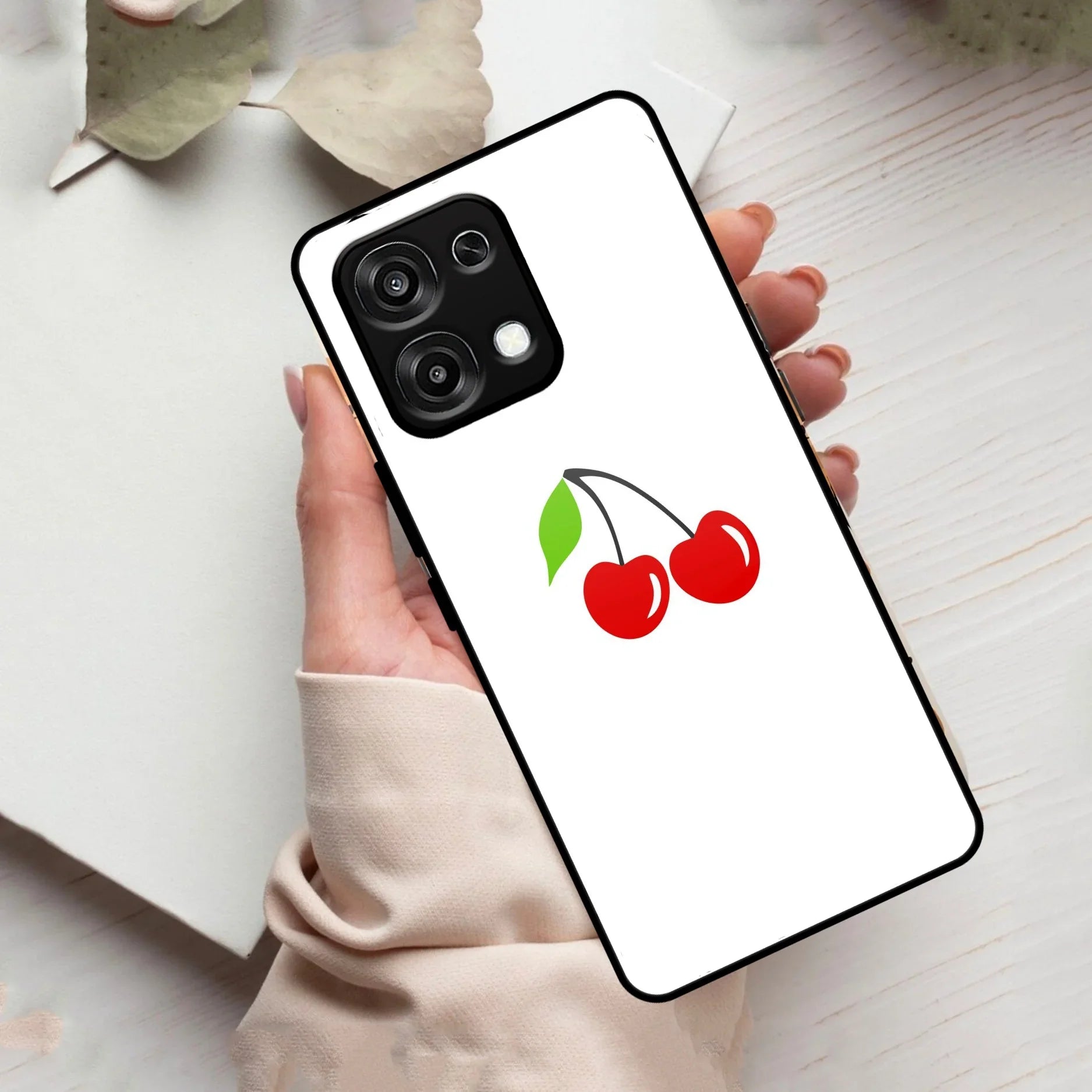 Cherry Glass Case Cover For Oppo
