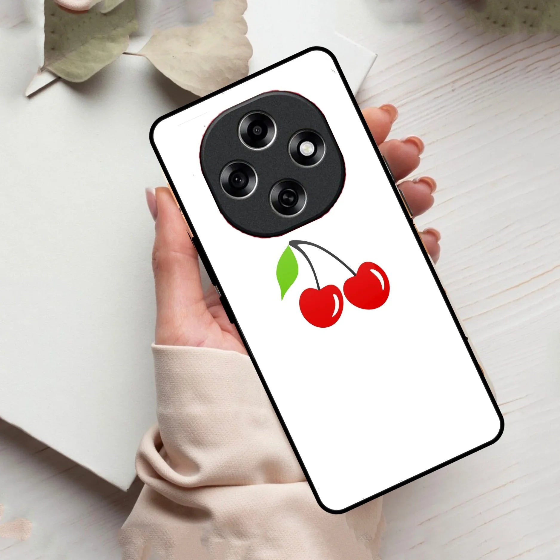 Cherry Glass Case Cover For Oppo