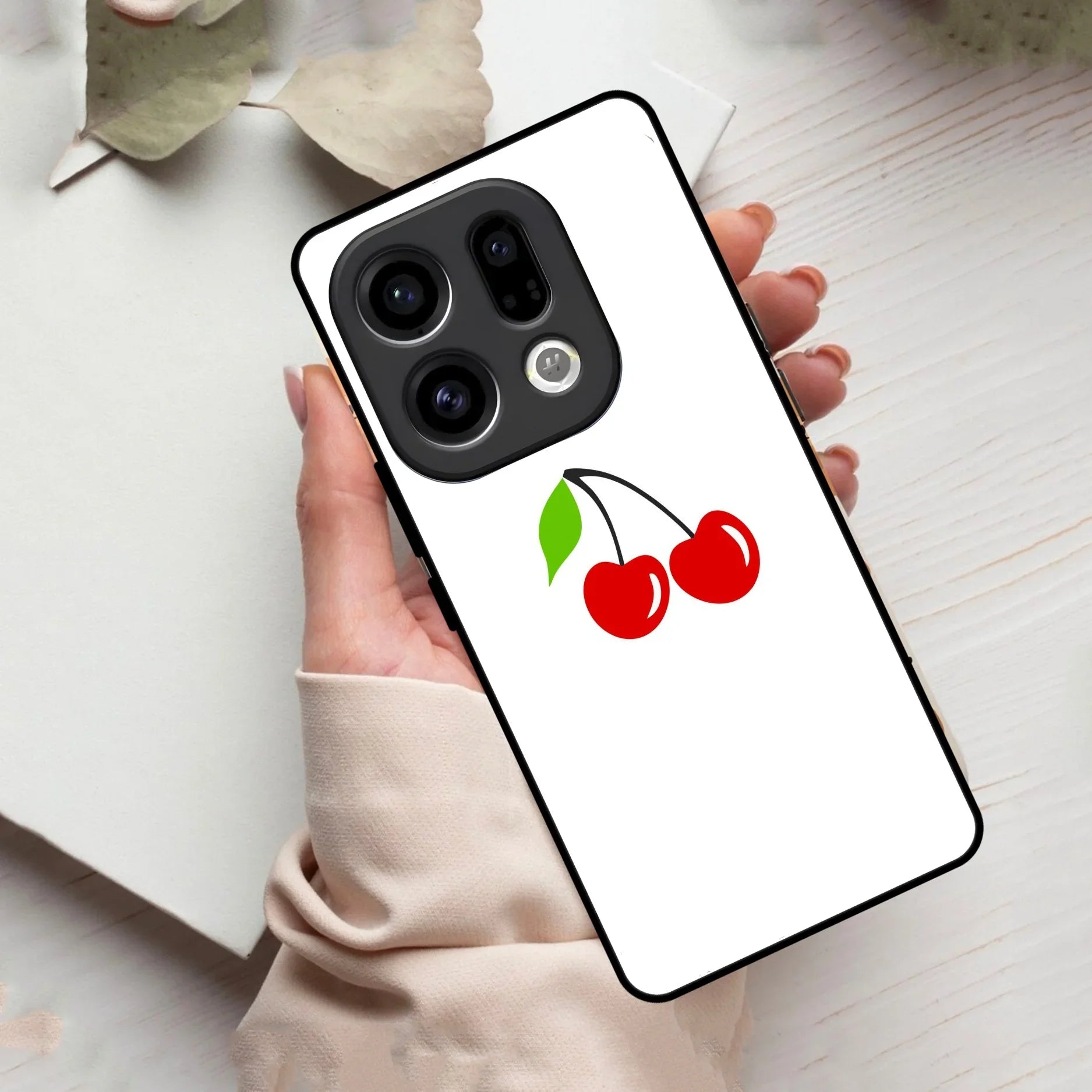 Cherry Glass Case Cover For Oppo