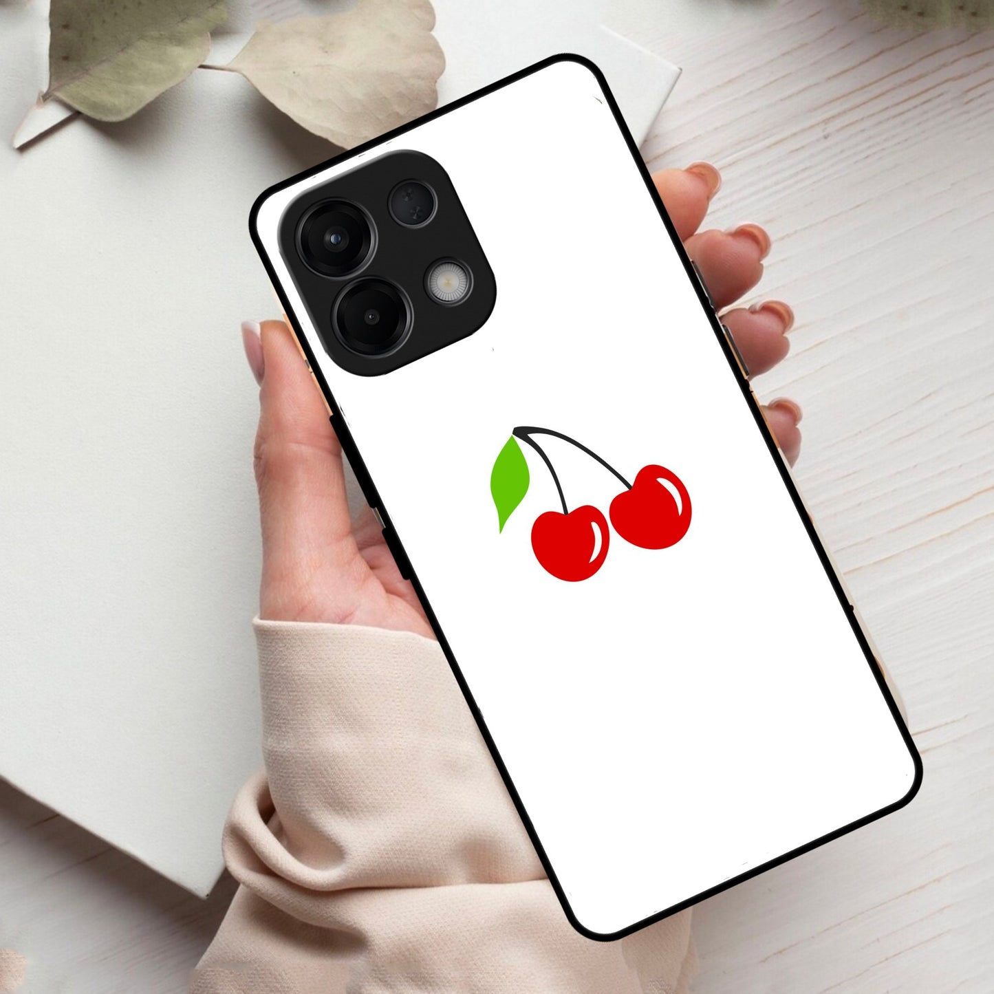 Cherry Glass Case Cover For Oppo