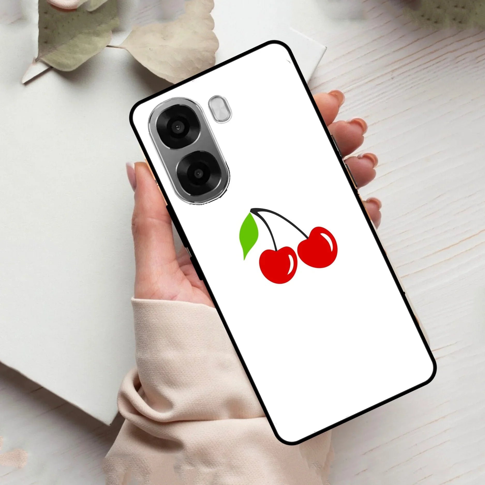 Cherry Glass Case Cover For Oppo