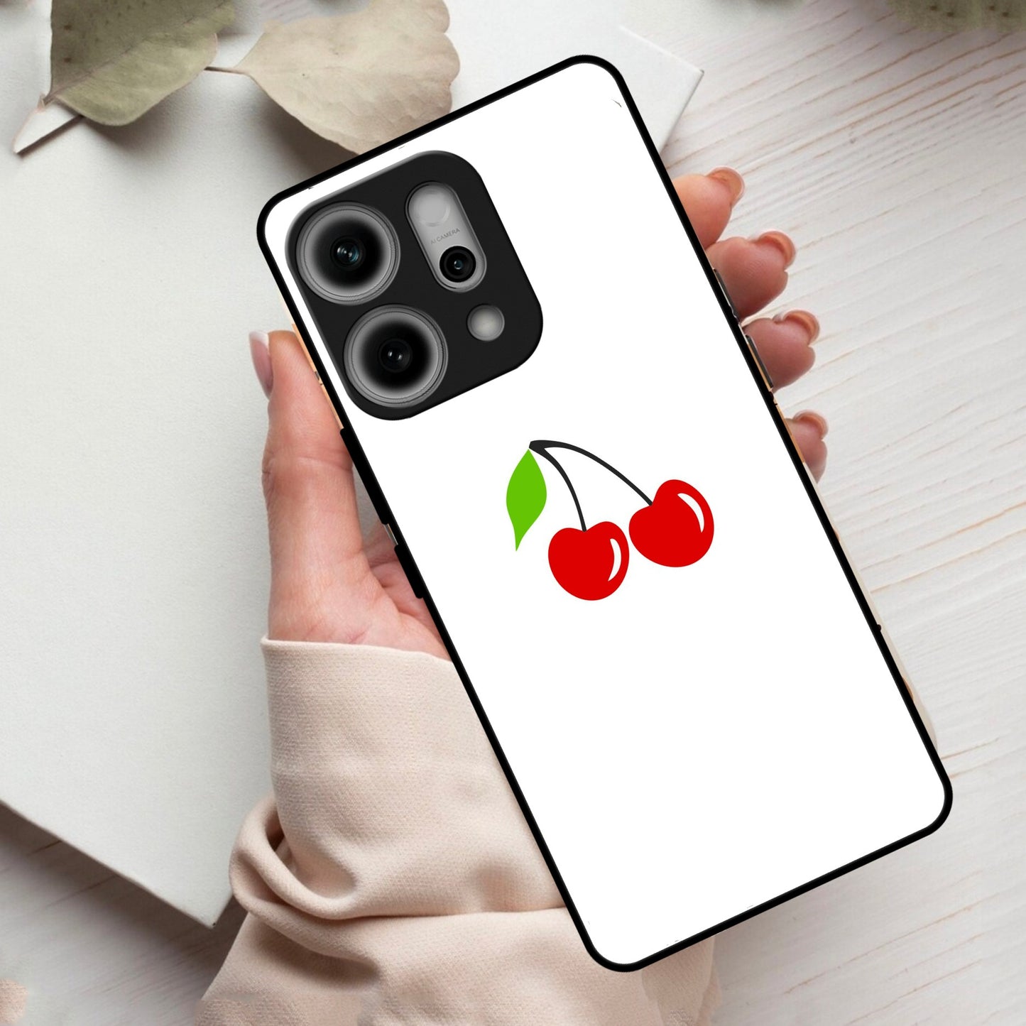 Cherry Glass Case Cover For Oppo