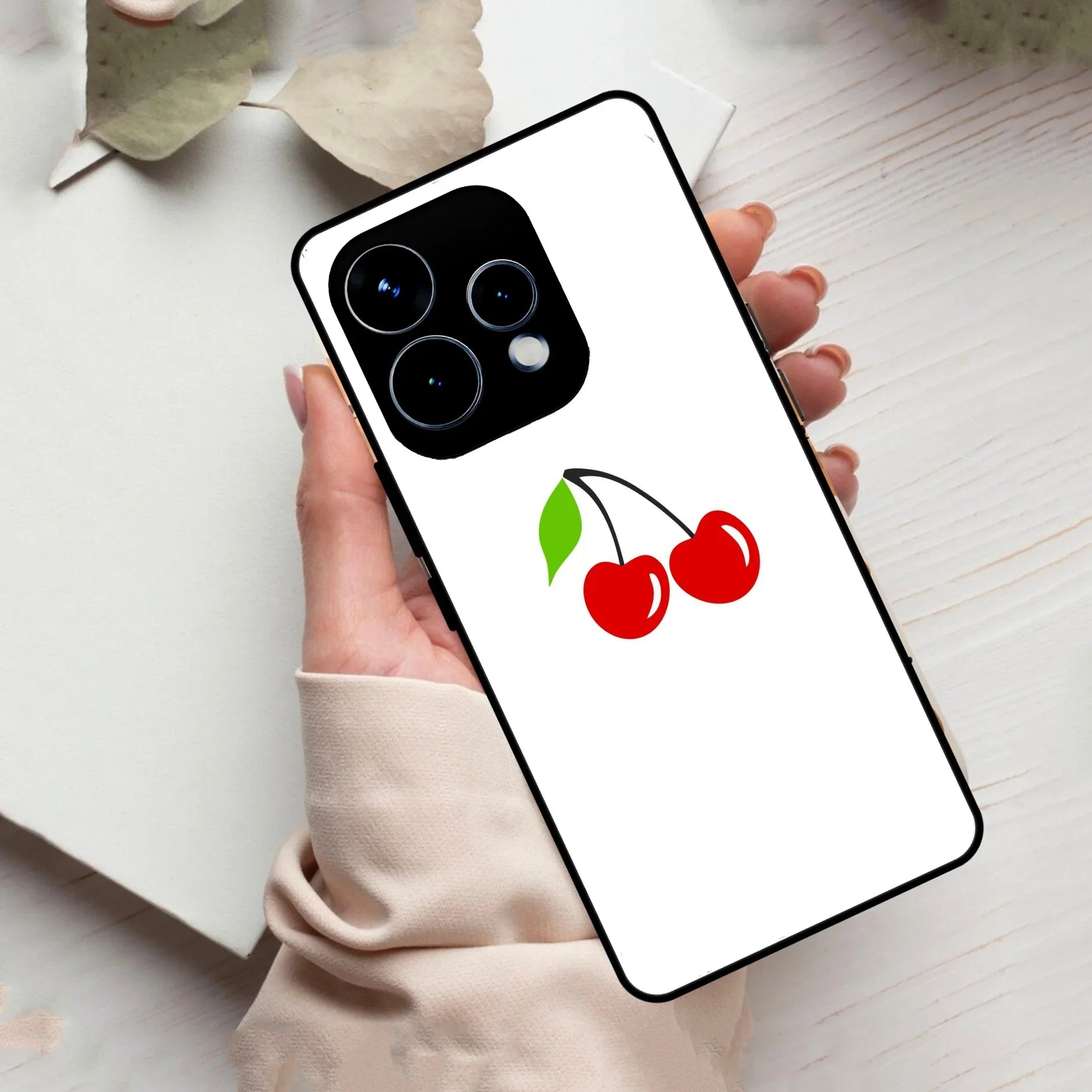 Cherry Glass Case Cover For Oppo