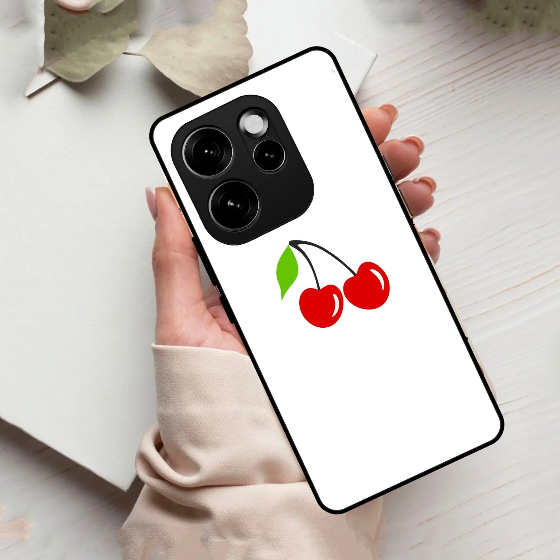 Cherry Glass Case Cover For Oppo