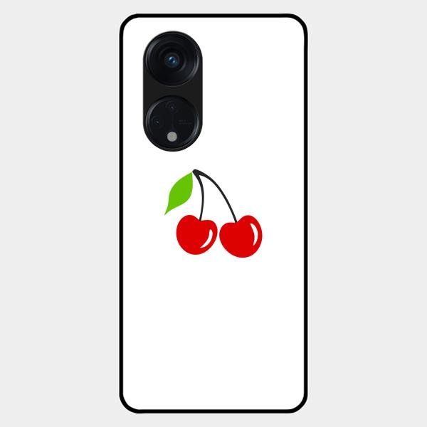 Cherry Glass Case Cover For Oppo Reno 8T 5G