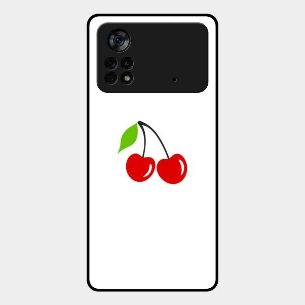 Cherry Glass Case Cover For Poco X4 Pro 5G