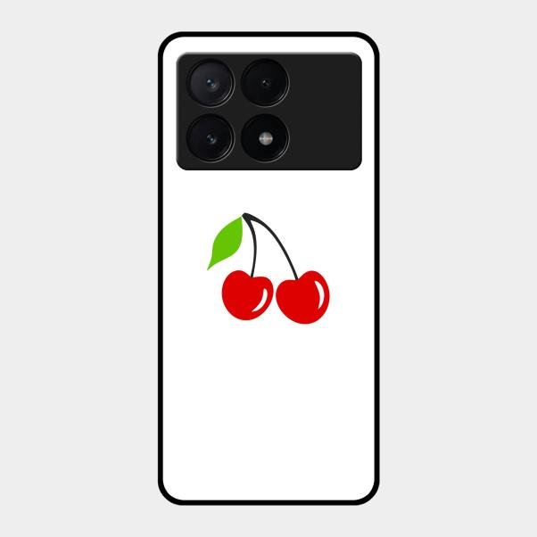 Cherry Glass Case Cover For Poco X6 Pro 5G