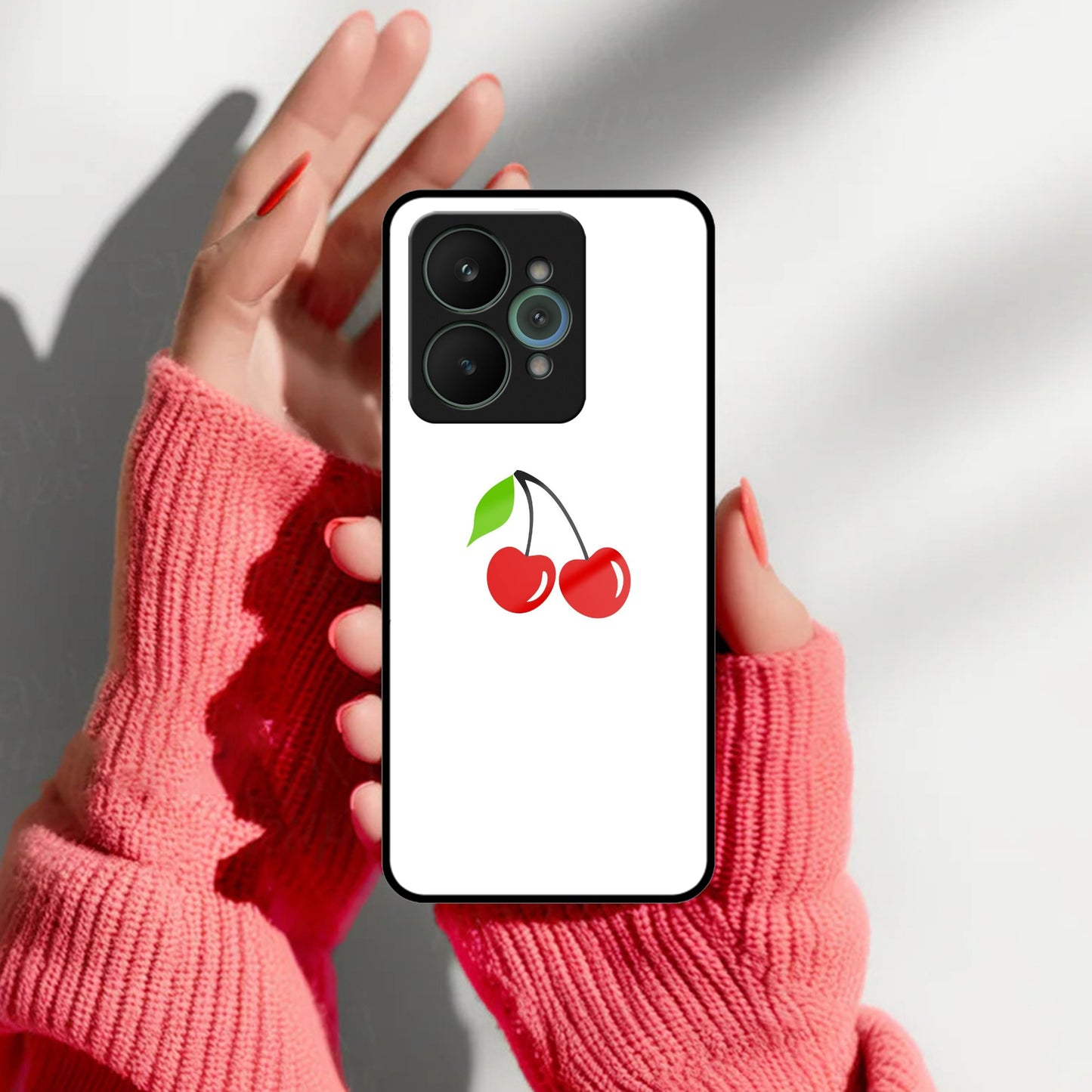 Cherry Glass Case Cover For Realme/Narzo