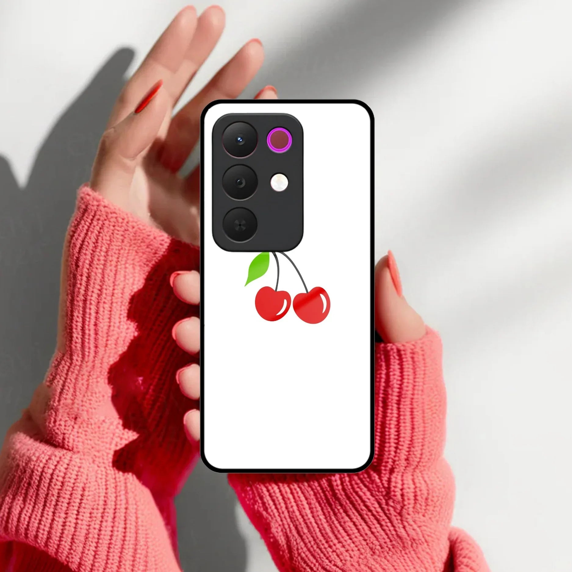 Cherry Glass Case Cover For Realme/Narzo