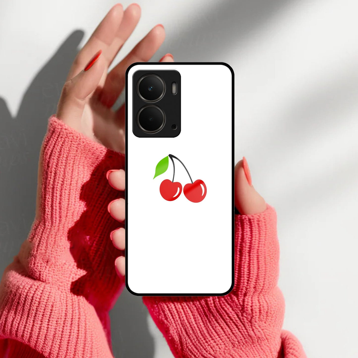 Cherry Glass Case Cover For Realme/Narzo