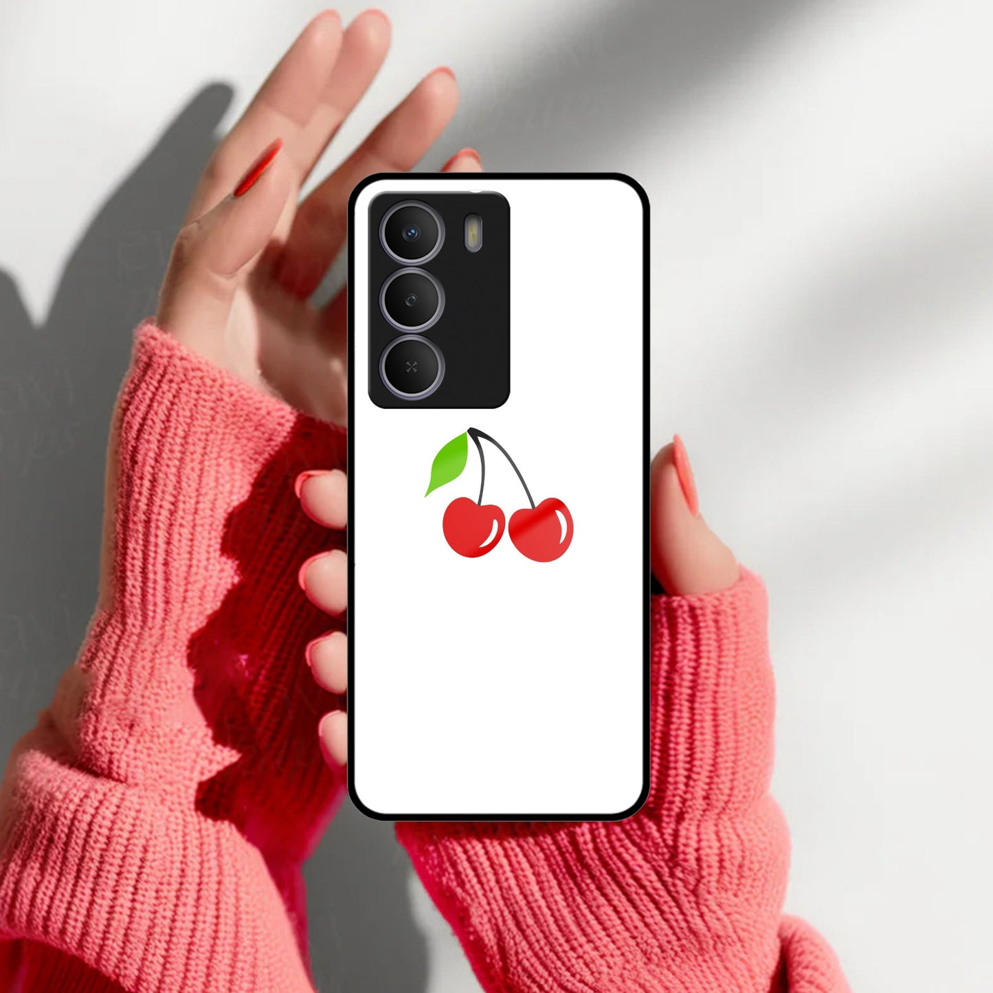 Cherry Glass Case Cover For Realme/Narzo