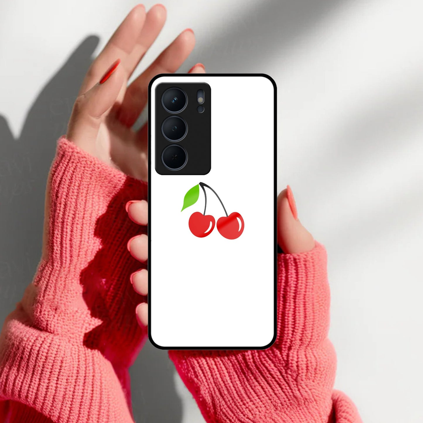Cherry Glass Case Cover For Realme/Narzo